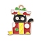 Christmas Alloy Enamel Pendants, Light Gold, Cat, Box, 23.5x19.5x1mm, Hole: 2mm