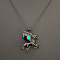 Alloy with Luminous Resin Bead Inside Pendant Necklaces for Women Men, Platinum, Horse, 17.72 inch(45cm)