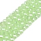 Electroplate Glass Beads Strands, Imitation Jade Beads, Pearl Luster Plated, Faceted, Rondelle, Light Green, 3.5~3.8x3mm, Hole: 0.4mm, about 105~110pcs/strand, 29~31cm