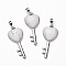Natural Howlite Pendants, with Platinum Tone Brass Findings, Cadmium Free & Lead Free, Heart Key, 39x16.5~17x6~7.5mm, Hole: 8x5mm