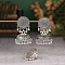 Flat Round & Bell Bohemian Ethnic Style Alloy Stud Dangle Earring & Ring Sets, Antique Silver, 60x35mm