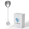 Alloy Angel Wing Hanging Ornaments, Glass Round Tassel Suncatchers for Garden Outdoor Decorations, Antique Silver, 607mm
