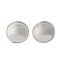 Non-Tarnish 304 Stainless Steel Flat Round Ear Studs for Women, Stainless Steel Color, 12x12.5mm