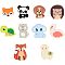 10Pcs 10 Style Silicone Beads, Tortoise & Raccoon & Fox, Mixed Color, 21~35x26.5~34x5~9.5mm, Hole: 2~2.8mm, 1pc/style