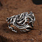 Retro Alloy Cuff Open Rings for Men, Dragon, Inner Diameter: 17~25mm