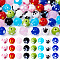 40Pcs 8 Colors Handmade Lampwork Beads, Round with Paw Print, Mixed Color, 10.5x10mm, Hole: 1.8mm, 5pcs/color