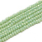 Electroplate Opaque Solid Color Glass Beads Strands, Faceted, Rondelle, Light Green, 2.5x1.5mm, Hole: 0.8mm, about 135~140pcs/strand, 26~27cm