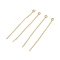 304 Stainless Steel Eye Pins, Real 18K Gold Plated, 50.5x3.5x0.7mm, Hole: 2mm