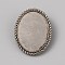 Tibetan Style Zinc Alloy Bolo Tie Slides Clasp Cabochon Settings, Blank Bolo Tie Slides Low Profile Accessories, Antique Silver, Oval, Tray: 39.5x30mm, 46.5x37x10mm