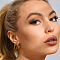 Retro Triple C-shaped 201 Stainless Steel Stud Earrings, Golden, 22x22mm