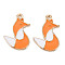 Rack Plating Alloy Pendants, Cadmium Free & Lead Free, Fox, Dark Orange, 23x15.5x2mm, Hole: 1.6mm
