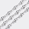 Non-Tarnish 3.28 Feet 304 Stainless Steel Chains, Flat Round Link Chains, Soldered, Stainless Steel Color, 8x3x2mm