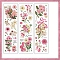 6Pcs 3 Styles PET Stickers, for Scrapbooking, Kid DIY Arts Crafts, Letter From The Forest Theme, Pink, 210x60x0.2mm, 2pcs/style