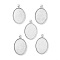Tibetan Style Oval Alloy Big Pendant Cabochon Settings, Plain Edge Bezel Cups, Cadmium Free & Lead Free, Antique Silver, Tray: 40x30mm, 51.5x33x3mm, Hole: 7x4mm, about 114pcs/1000g