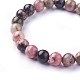 Природное Rhodonite бусина растягивать браслеты X-BJEW-F380-01-B16-3