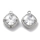 Латунные микропаве прозрачные подвески с фианитом KK-M102-27P-1