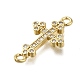 Подвески-крестики из латуни с прозрачным кубическим цирконием ZIRC-I070-037G-2