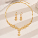 Элегантный комплект из ожерелья и серег с полым сердечком в ближневосточном сплаве для женщин DL9276-5