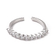 Открытое кольцо-манжета из прозрачного кубического циркония RJEW-I094-09P-2