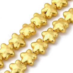 Стеклянные бусины с гальваническим покрытием , звезда, полное покрытие, с золотым покрытием, 12x12x6.5 мм, отверстие : 0.9 мм, около 40 шт / нитка, 17.72'' (45 см)