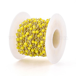 Круглые стеклянные бусины из латуни ручной работы KK-N281-02A-G