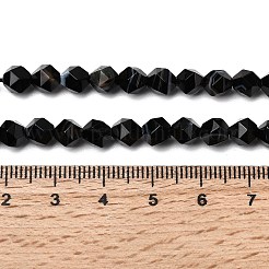 Нити бусин из натурального чёрного полосатого агата/полосатого агата&nbsp;G-Z119-A03-01