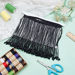 1 ярд полиэстерового кружева с кисточкой из стеклянных бусин OCOR-BC0007-85