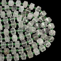 Естественный зеленый кварцевые нити бисера&nbsp;G-G453-G02-7x12mm