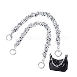 Ручки для сумок из цинкового сплава с витыми кольцами и цепочкой&nbsp;FIND-WH0436-47P
