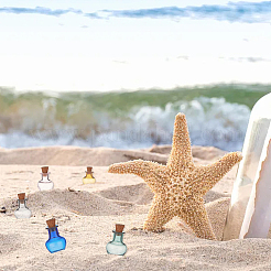 9шт 9 цвета круглые стеклянные пробковые бутылки орнамент&nbsp;AJEW-DR0001-03