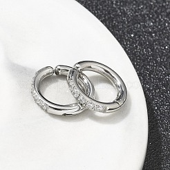 Серьги-каффы из нержавеющей стали 304 с микропаве из прозрачных кубических цирконий EJEW-C096-60P