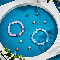 10 шт. 2-х цветные латунные микрофибровые бусины из кубического циркония&nbsp;ZIRC-BBC0003-21A