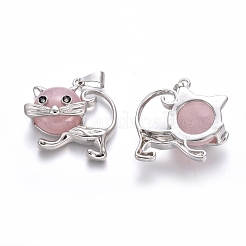 Кулоны с котятами из натуральных и синтетических камней&nbsp;G-J386-C