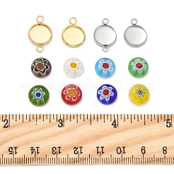 16 шт. 4 стиля подвески из нержавеющей стали с кабошонами STAS-FS0001-79