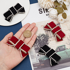 4 шт. 2-х цветные украшения для обуви из бархата с бантом DIY-WR0004-09