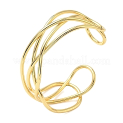 Латунь манжеты браслеты для женщин&nbsp;BJEW-F513-06G