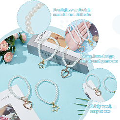 4шт 2 вида стеклянных жемчужных бусин подвеска украшение HJEW-GO00094