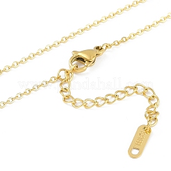 Ионное покрытие (ip) 304 нержавеющая сталь кристалл горный хрусталь сердце кулон ожерелья для женщин&nbsp;NJEW-K276-16G