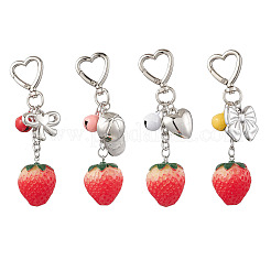 4 шт. подвеска из смолы в виде клубники&nbsp;HJEW-JM03855