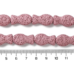 Нити бусин из натуральной лавы G-O126-01A-12