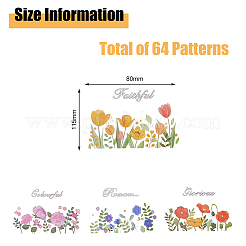 Прозрачная пленка с цветочной тематикой AJEW-WH0083-41