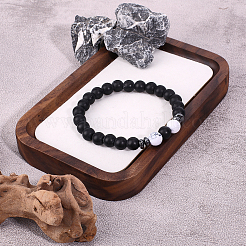 8 комплект из 2 браслетов из круглых бусин из натуральных и синтетических драгоценных камней для мужчин и женщин&nbsp;BJEW-GO0001-25