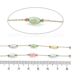 Цепи из ракушек и овальных бусин из нержавеющей стали 304&nbsp;CHS-K021-09G-05