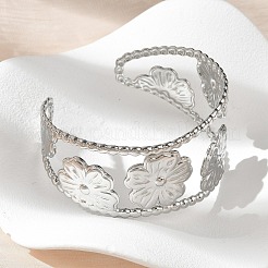 Браслеты-манжеты из нержавеющей стали 304 для женщин BJEW-Z096-04P