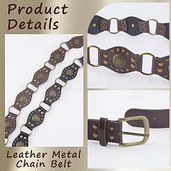 Винтажные ремни из искусственной кожи с заклепками и пряжками из сплава AJEW-WH20064-22A