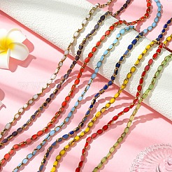 2 нити гальванизированные непрозрачные цветные стеклянные бусины нити&nbsp;EGLA-YW0005-26A