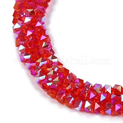 Стеклянные бусины с гальваническим покрытием &nbsp;GLAA-Q105-02D