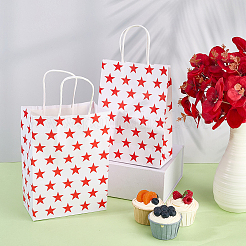 Пакеты из крафт-бумаги с принтом звезд и ручками ABAG-WH20013-08C