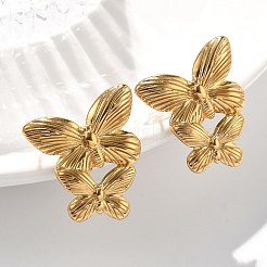 Серьги-гвоздики из нержавеющей стали 304 для женщин&nbsp;EJEW-K306-24G