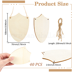 40 шт. незаконченных деревянных подвесных украшений&nbsp;AJEW-GA0009-11